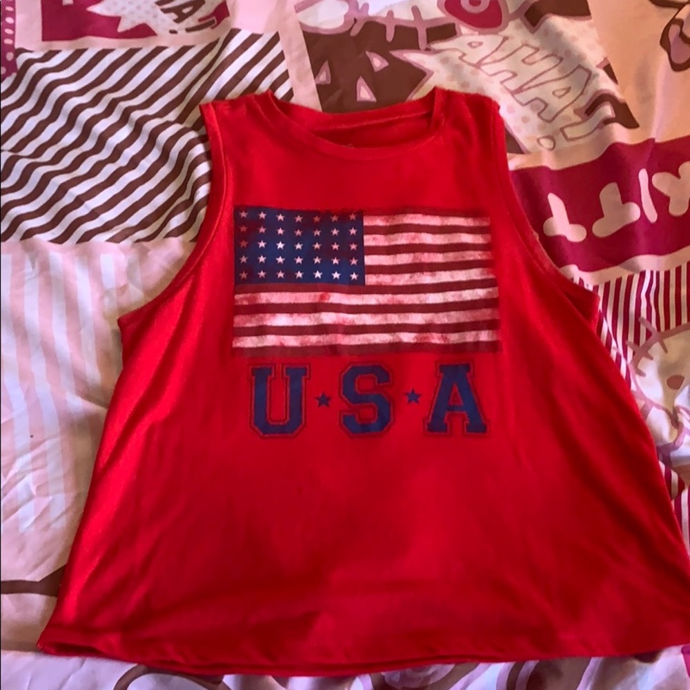 A red t-shit